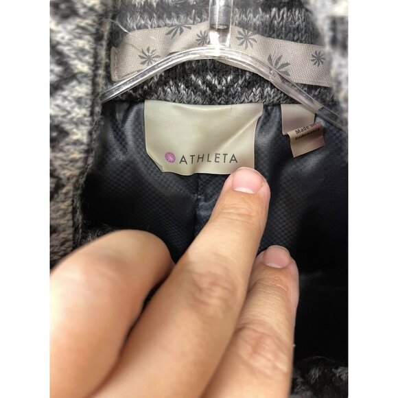 ATHLETA Nordic Down About Fair Isle Gray Goose Down Puffer Vest XS - Picture 6 of 11